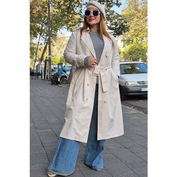 25900145-1 بارانی بلند ژیله دار - مانتو پاتریس رشت