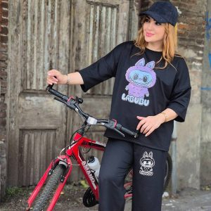 ست تیشرت شلوار لبوبو مشکی