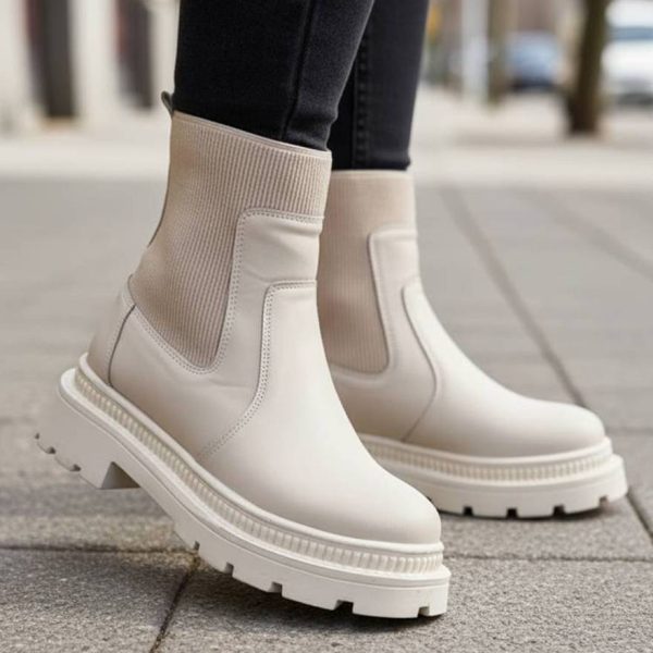 27200537 نیم بوت دور کش کرم چرم - مانتو پاتریس رشت