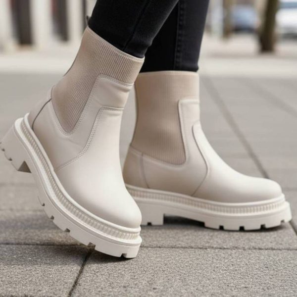 نیم بوت دور کش کرم چرم - مانتو پاتریس رشت