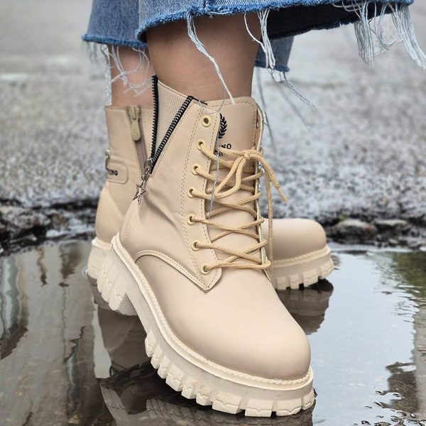 بوت آویز ستاره کرم چرم - مانتو پاتریس رشت