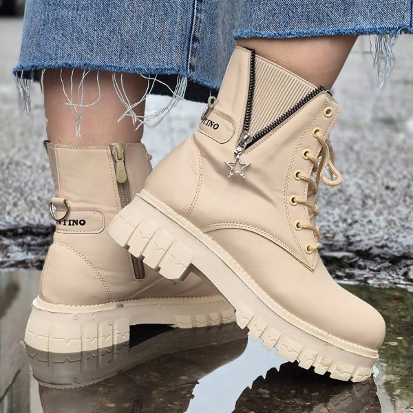 بوت آویز ستاره کرم چرم - مانتو پاتریس رشت