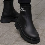 نیم بوت بالنسیاگا چرم مشکی