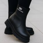 نیم بوت بالنسیاگا چرم مشکی