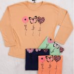 بلوز آستین بلند چاپ پروانه و قلب - مانتو پاتریس رشت