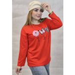 بلوز آستین بلند چاپ پروانه و قلب - مانتو پاتریس رشت