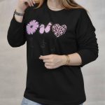 بلوز آستین بلند چاپ پروانه و قلب