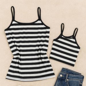 تاپ بندی راه راه نخ پنبه - مانتو پاتریس رشت