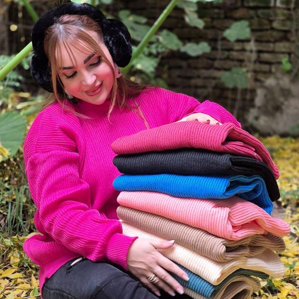 تونیک بافت یقه گرد رنگی - مانتو پاتریس رشت