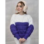 بلوز بافت پفکی دو رنگ - مانتو پاتریس رشت