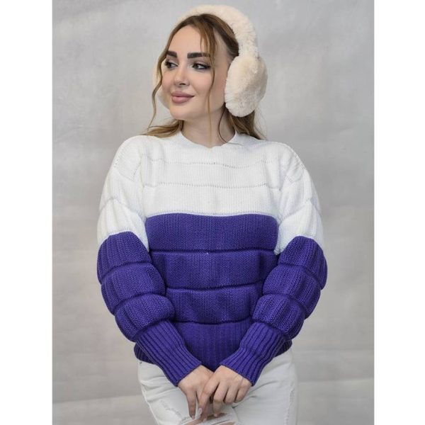 بلوز بافت پفکی دو رنگ - مانتو پاتریس رشت