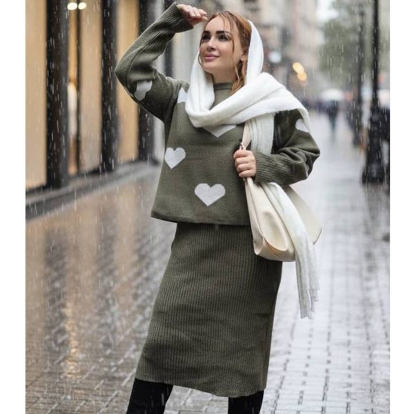 ست بلوز سارافون بافت قلبی - مانتو پاتریس رشت