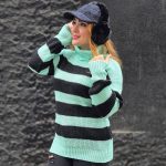 تونیک بافت یقه شل راه راه - مانتو پاتریس رشت