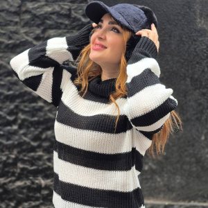 تونیک بافت یقه شل راه راه - مانتو پاتریس رشت