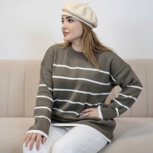 بلوز بافت پینترستی راه راه - مانتو پاتریس رشت