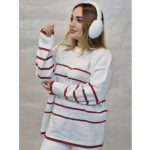 بلوز بافت پینترستی راه راه - مانتو پاتریس رشت