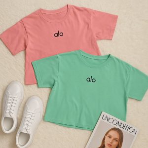 تیشرت کراپ نخ پنبه الو - مانتو پاتریس رشت