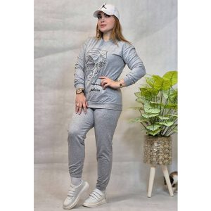 ست بلوز شلوار ملانژ پروانه مرواریدی