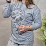 ست بلوز شلوار ملانژ پروانه مرواریدی