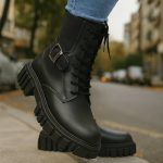 نیم بوت بندی بغل کش مشکی - مانتو پاتریس رشت
