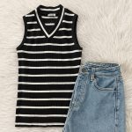 تاپ یقه هفت راه راه فانریپ - مانتو پاتریس رشت