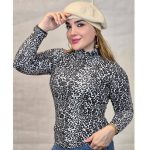 بلوز یقه اسکی پلنگی فانریپ -