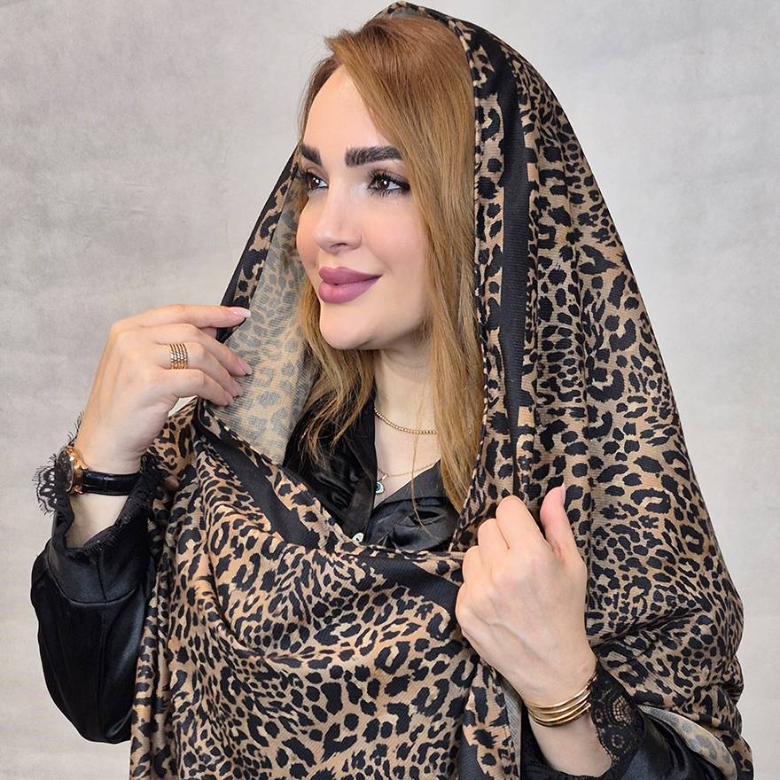 شال کبریتی پلنگی - مانتو پاتریس رشت