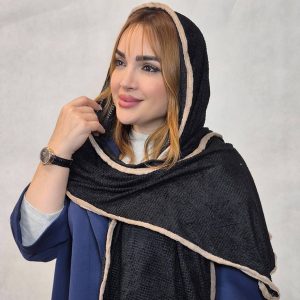 شال لبه مخمل مشکی - مانتو پاتریس رشت