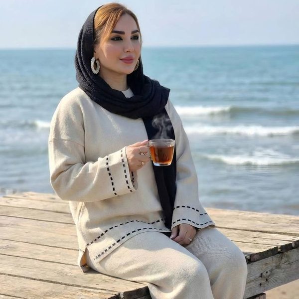 ست بلوز شلوار بافت سوزنی - مانتو پاتریس رشت