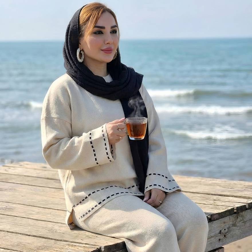 ست بلوز شلوار بافت سوزنی - مانتو پاتریس رشت