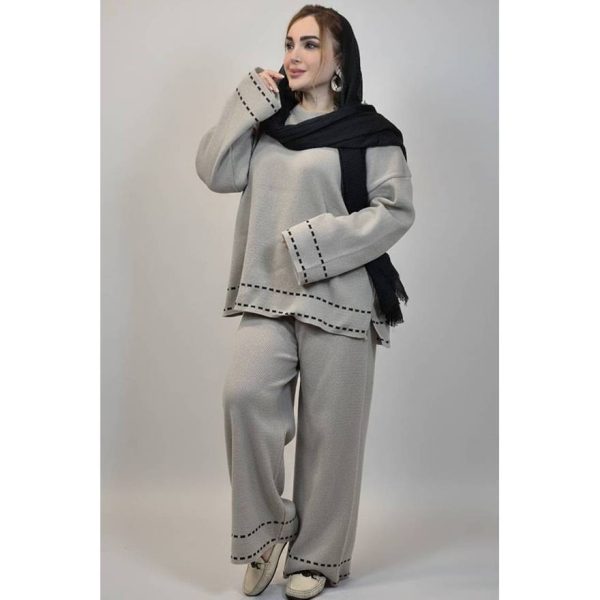 ست بلوز شلوار بافت سوزنی