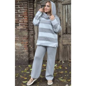 ست بلوز شلوار بافت پازلی - مانتو پاتریس رشت