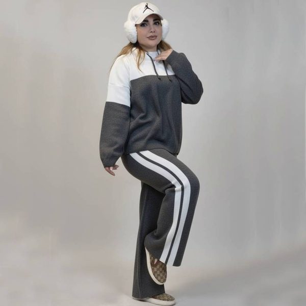 ست هودی شلوار 2 خط - مانتو پاتریس رشت