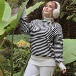 بافت یقه اسکی راه راه - مانتو پاتریس رشت