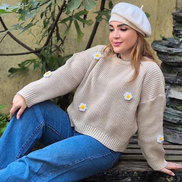 بلوز بافت کراپ بابونه - مانتو پاتریس رشت