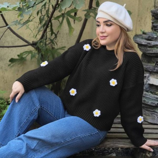 بلوز بافت کراپ بابونه - مانتو پاتریس رشت