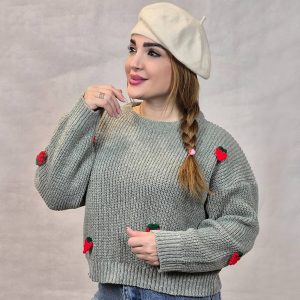 بلوز کراپ بافت توت فرنگی - مانتو پاتریس رشت
