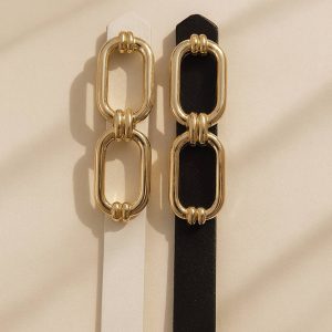 کمربند سگک طلایی چرم - مانتو پاتریس رشت