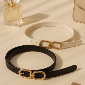 کمربند سگک طلایی چرم - مانتو پاتریس رشت