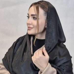 شال مشکی لبه نگینی - مانتو پاتریس رشت