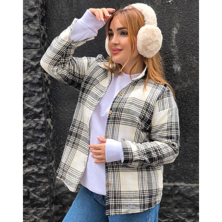 شکت پشمی چهارخونه - مانتو پاتریس رشت