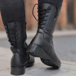 نیم بوت پشت بندی مشکی