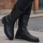 نیم بوت پشت بندی مشکی - مانتو پاتریس رشت