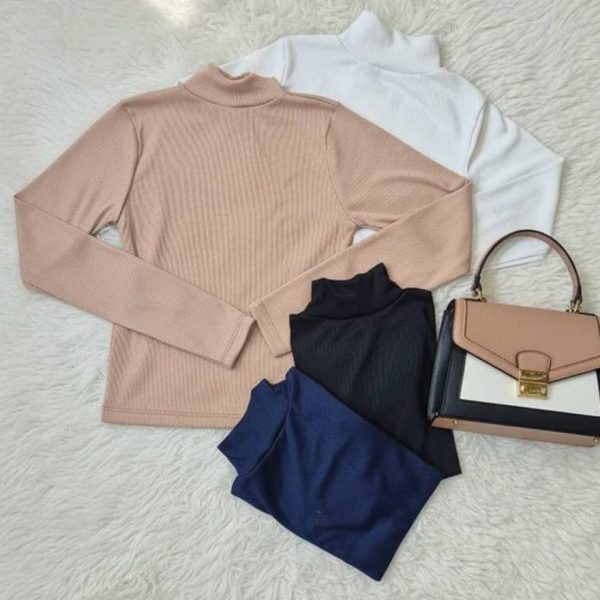 بلوز یقه اسکی رنگی