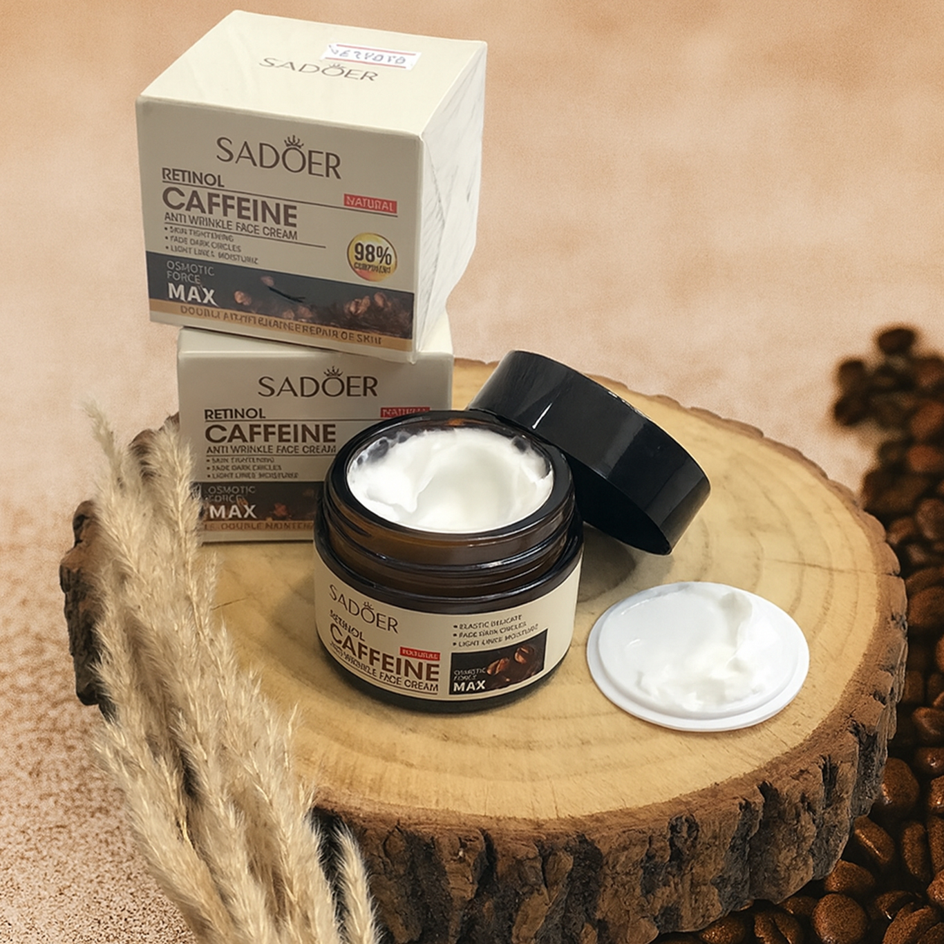 کرم قهوه-رشت مانتو پاتریس