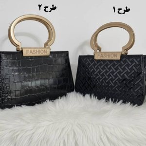 کیف دسته طلایی چرم