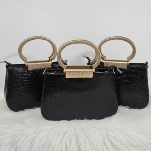 کیف دسته طلایی چرم