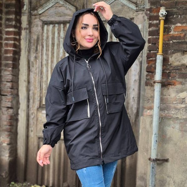 4560028-11 بارانی کلاهدار دو جیب تی سی