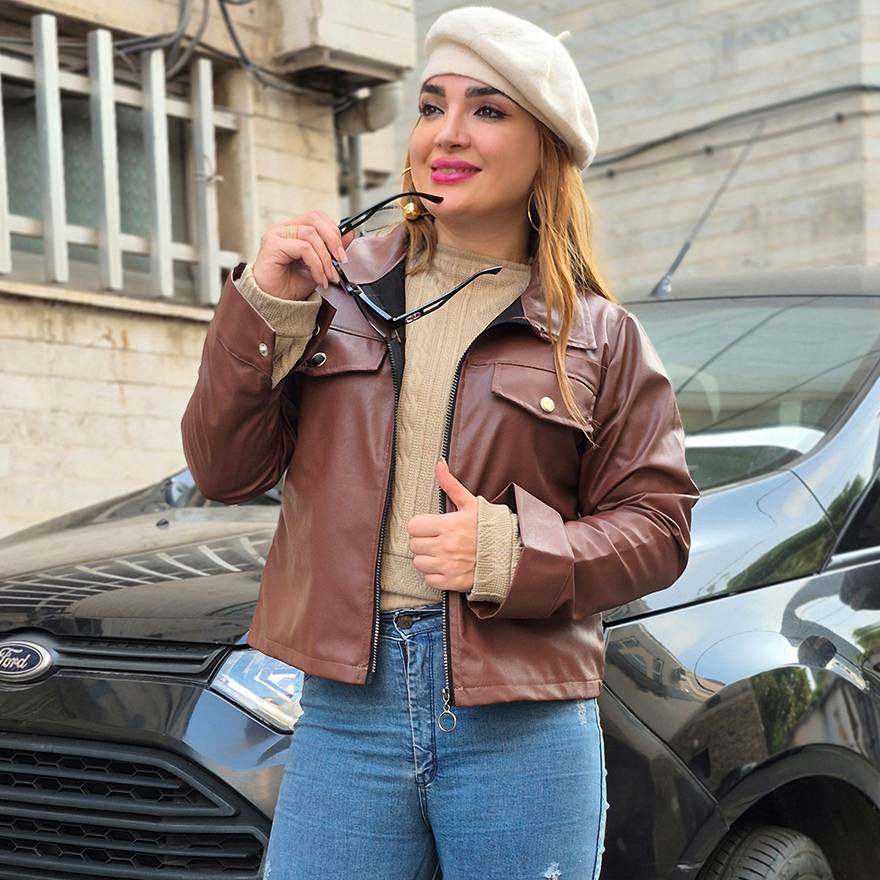 کت کراپ چرم زیپی - مانتو پاتریس رشت