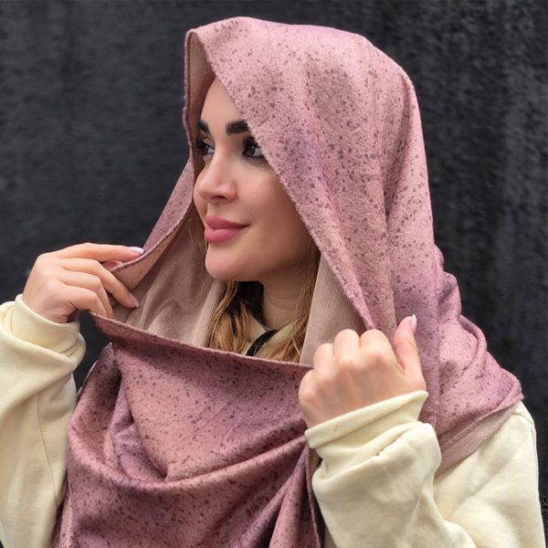 شال مخمل طرحدار قهوه ای